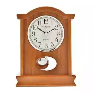 Widdop Broken Arch Oak Mantel Clock with Pendulum W2967OAK - Picture 1 of 3