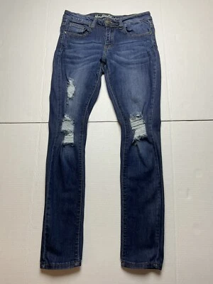 Machine Pour Neuf Mode Junior 5 low rise stretch distressed destroyed blue jeans - Image 1 of 4