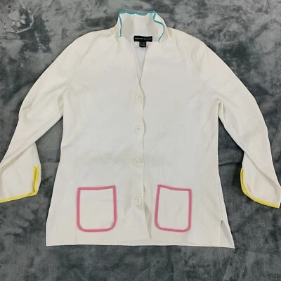 Spencer Jeremy Multi Color Trim Button Front Cardigan Sweater Size M - Image 1 of 4