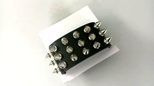 Kunst-Leder - Nietenarmband Killernieten 12mm  3-reihig ZINK Nieten Lederarmband - Bild 1 von 3