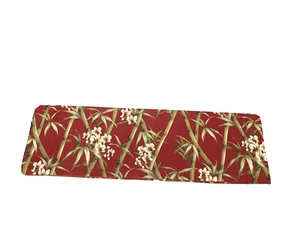Vintage SIngle Valance Short Curtain Red Bamboo Floral Asian Print - Picture 1 of 7