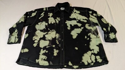 BDG Black Green Bleached Style Wash Canvas Button Up Shirt. Size Medium - Image 1 of 4
