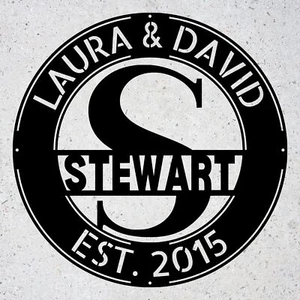 Personalized Family Name Metal Sign Custom Wall Home Decor Gift Indoor Outdoor - Picture 1 of 5