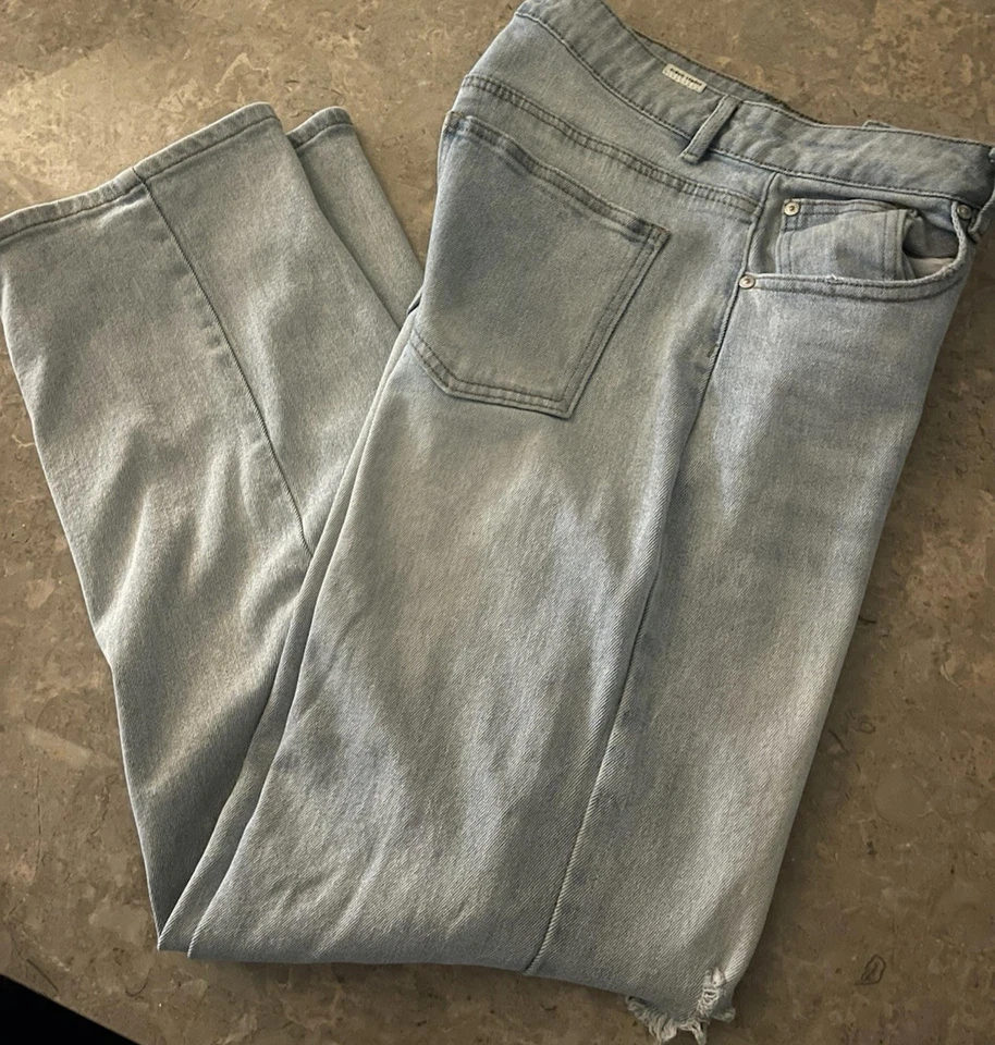 Jeans feminino quase famoso tamanho 7 lavagem leve perna reta jeans stretch casual - Imagem 1 de 4