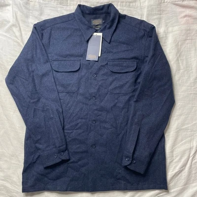 NWT Pendleton The Original Board Shirt Navy Blue Men's Size Large Virgin Wool - Image 1 of 4