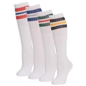 Klassische drei Streifen Sport Schlauch Socken für Herren Größe 13-15 (4 Paar) - Bild 1 von 4