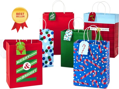 Pacote de ícones sortidos de sacola de presente de Natal Hallmark, pacote com 7  - Imagem 1 de 4