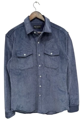 Sobrecamisa con cordón de atleta a medida camisa chaqueta talla grande azul de la Fuerza Aérea pana Foto 1 de 4