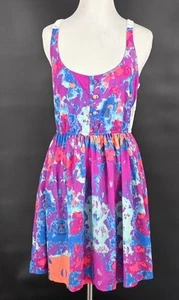 Hurley Girls Tie Dyed Dress Sz Large Lace Back Beach Travel Vacation Casual - Picture 1 of 14