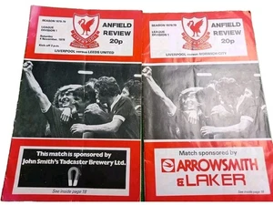 2 Liverpool Football Programmes 1978 Vintage The Anfield Review  - Picture 1 of 7