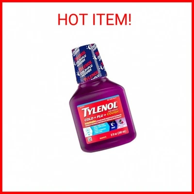 Líquido noturno para tosse gripe fria com paracetamol para alívio da dor - Imagem 1 de 2