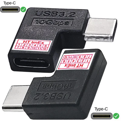USB Winkel Adapter USB-C 3.1 Gen2 USB Typ C Weiblich auf USB Typ C Männlich - Bild 1 von 4