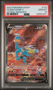 Pokémon Machamp V 172/189 Sword & Shield Astral Radiance PSA 10 - Picture 1 of 3