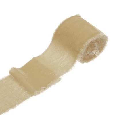 1 Roll Velvet Ribbon, 3 Inch x 3 Yard Silk Frayed Ribbon, Dark Pink Foto 1 de 4