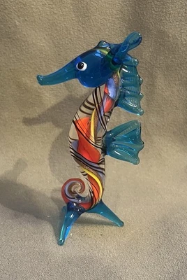 Murano Style Glass Multicolour Seahorse Boxed Excellent Condition - Image 1 of 4