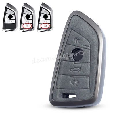 Metal Leather Car Key Case Cover For BMW 1 2 3 4 5 6 7 8 Series X1 X2 X3 X4 X5 - Image 1 of 4