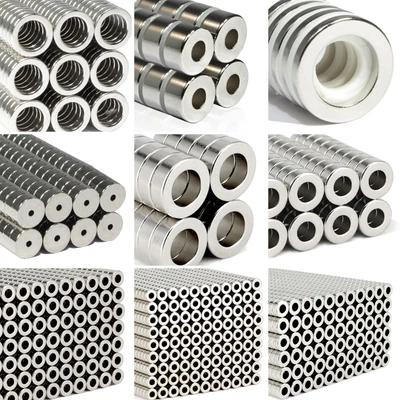 MVT MAGNETE Neodym Magnete mit Loch Magnet Ring Scheiben Starke Magnetscheiben mit Bohrung