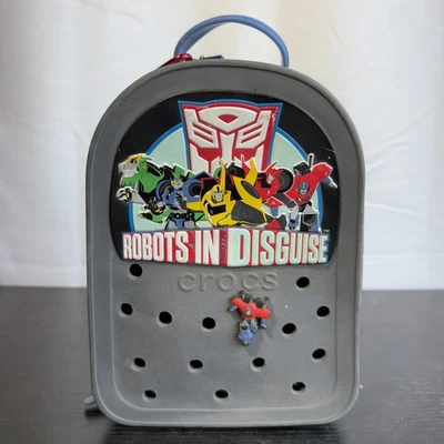Transformers Robots in Disguise Crocs Kids Mini Backpack – Gray & Blue - Image 1 of 4