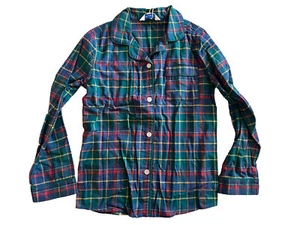 NWT The Company Store Long Sleeve Button Up Pajama Top Green Plaid Size 10 - Picture 1 of 4