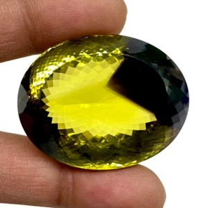 Ciondolo artistico VVS 207 Cts quarzo limone biologico naturale misura gemma certificata - Foto 1 di 20