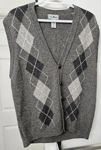 Vtg. LL Bean 100% Lamb Wool Mens M Sweater Vest Made In Ireland - Picture 1 of 5