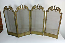 Antique French brass fireplace screen dragons foldable . 