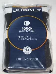 Nuevo paquete de 2 JOCKEY Bolsa H Fly diseño MIDWAY BRIEFS 1147 ajuste clásico NEGRO PEQUEÑO - Imagen 1 de 5