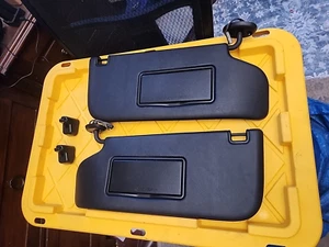 11-16 F250 F350 Super Duty Black Sun Visors Left & Right Visor Set w Both Clips - Bild 1 von 24