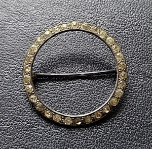 Victorian Paste Circle Brooch Open Back Antique Edwardian Pin - Imagen 1 de 3