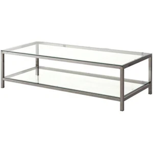 Coaster Contemporary Glass Top Coffee Table with Shelf in Black - Picture 1 of 3