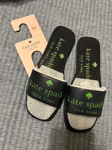 Kate Spade New York Peyton Slides Sandals in Black Size 7 Blue/ Green New - Picture 1 of 4