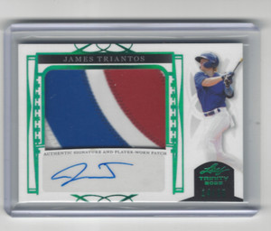 2022 LEAF TRINITY BASEBALL JAMES TRIANTOS PATCH AUTO 14/15 CUBS