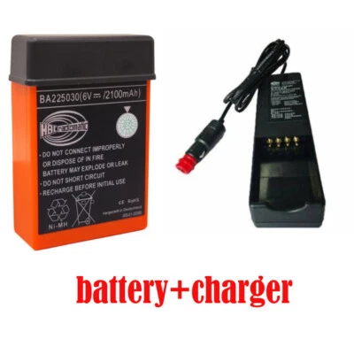 2100MAH BA225030 6V Battery /QA109600 Battery Charger 24V For HBC Crane Remote - Image 1 of 4