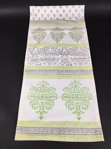Table Runner White with Shades of Green and Gray 13 x 58 - Picture 1 of 5