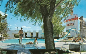 The Coronado  Motel Bathing Poolside Scene Nogales, AZ  Vtg Petley  Postcard - Bild 1 von 2