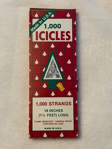 Christmas Tree Tinsel 1000 Icicles Icicle Strands 18” Flame Resistant No Lead - Picture 1 of 7