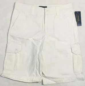 Polo Ralph Lauren Boys Ripstop Cargo Shorts White 100% Cotton Size 14 NWT - Picture 1 of 3