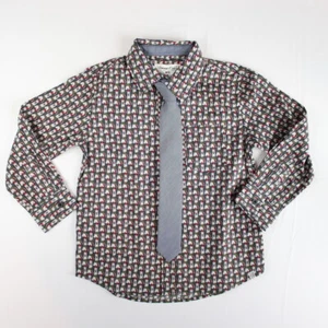 Sovereign Code Boys Winter Button Down & Tie Set Llamas Gray Christmas Size 7 - Picture 1 of 7