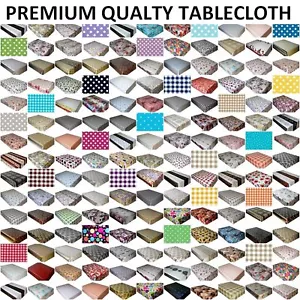WIPE CLEAN PVC TABLECLOTH VINYL OILCLOTH TABLE CLOTH TABLE COVER PROTECTOR - Picture 1 of 74