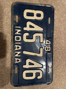 NICE 1948 Indiana License Plate Tag 845 746 - Picture 1 of 2