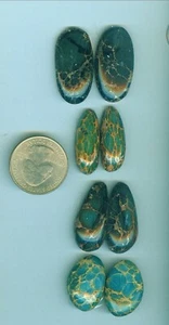 4 Matched Sets of Stabilized Aqua Terra 125 Carats Total of Free Form Aqua Terra - Picture 1 of 1