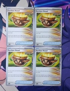 Pokemon Cards Earthen Vessel 163/182 Trainer ×4 Card Playset Paradox Rift