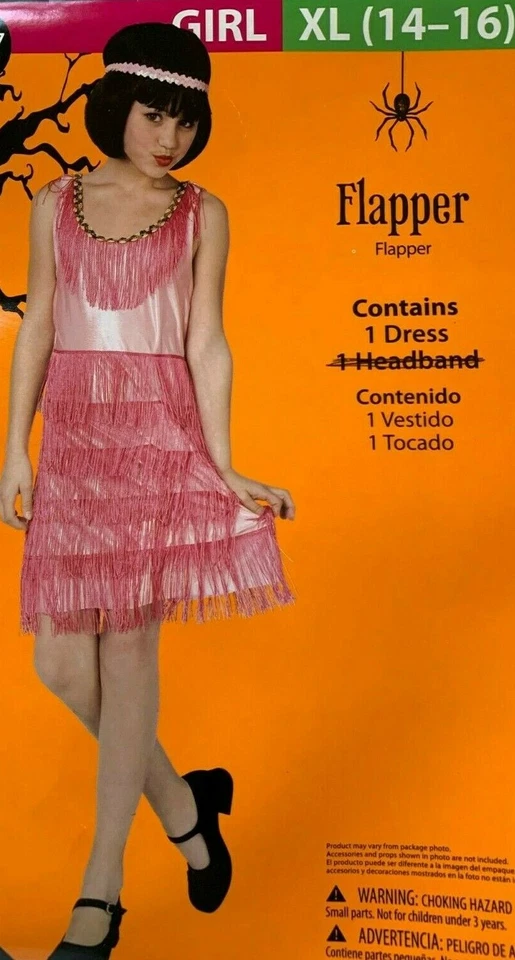 DISFRAZ HALLOWEEN ROSA BAILARINA FLAPPER NIÑA * Talla: X-Grande 14 - 16 * NUEVO Foto 1 de 1