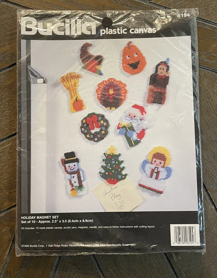 Bucilla Plastic Canvas 6194 Holiday Magnet Set of 10