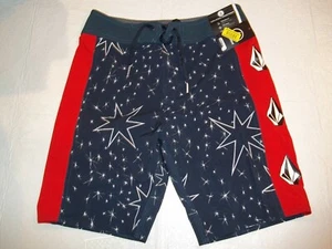 NEW Volcom 12 Stars Stones Mod red white blue board shorts boys swim suit trunk - Picture 1 of 2