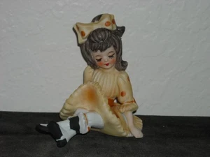 Vintage Lefton Bloomer Girl Figurine with Polka Dot Dress and Bow - Picture 1 of 3
