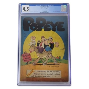 Four Color #113 (Dell Comics, 1946) Golden Age - CGC 4.5 - 1st Popeye Comic - Picture 1 of 11