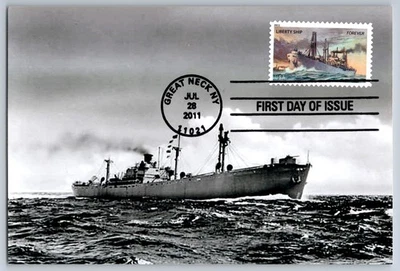 #4550 US Merchant Marine Liberty Ship FDC Maxi Card - Image 1 of 2