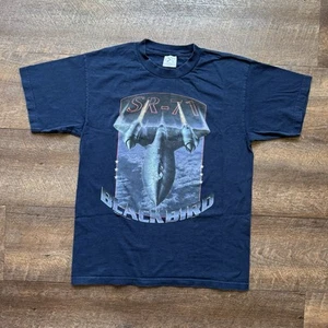 Vintage 1998 Mens L Navy Blue Blackbird SR-71 Plane Limited Edition T-Shirt - Picture 1 of 6