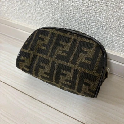 Bolso sin asas FENDI con patrón de zucca de lona de cuero marrón beige logotipo de Japón Foto 1 de 4